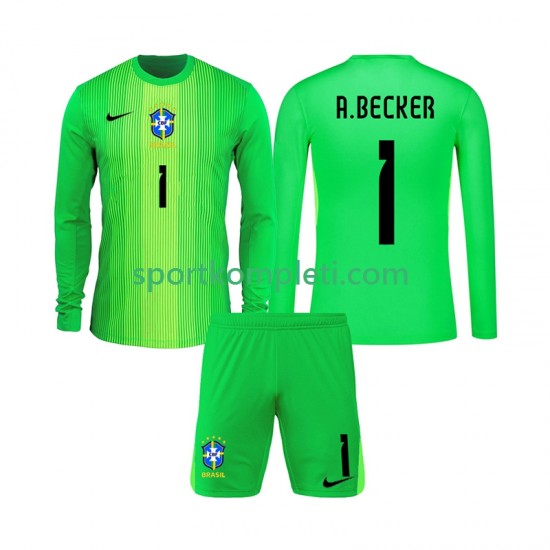 Brazil Vratar Djeca Domaći Nogometni Dres Alisson Becker 1 2026 Dugi Rukavi