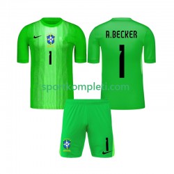 Brazil Vratar Djeca Domaći Nogometni Dres Alisson Becker 1 2026 Kratki Rukavi