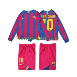 FC Barcelona Retro Djeca Domaći Nogometni Dres RONALDINHO 10 2005 2006 Dugi Rukavi