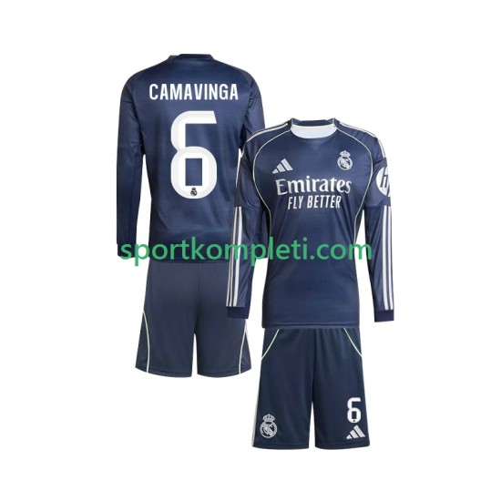 Real Madrid Djeca Gostujući Nogometni Dres Camavinga 6 2025-2026 Dugi Rukavi