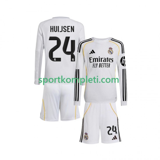 Real Madrid Djeca Domaći Nogometni Dres Huijsen 24 2025-2026 Dugi Rukavi