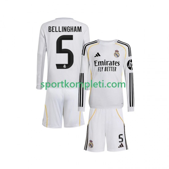 Real Madrid Djeca Domaći Nogometni Dres Jude Bellingham 5 2025-2026 Dugi Rukavi