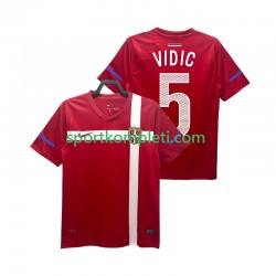 Srbija Retro Muškarci Domaći Nogometni Dres VIDIC 5 2010 Kratki Rukavi
