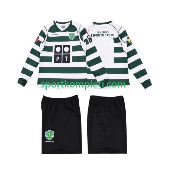 Sporting CP Retro Djeca Domaći Nogometni Dres 2001 2003 Dugi Rukavi